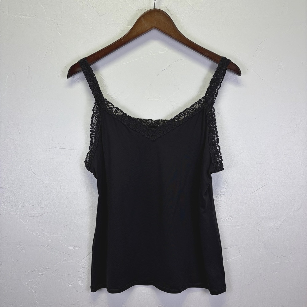 Vanity Fair‎ Woman's Perfect Lace spin Cami Size XL Black Y2K Dark Feminine Goth